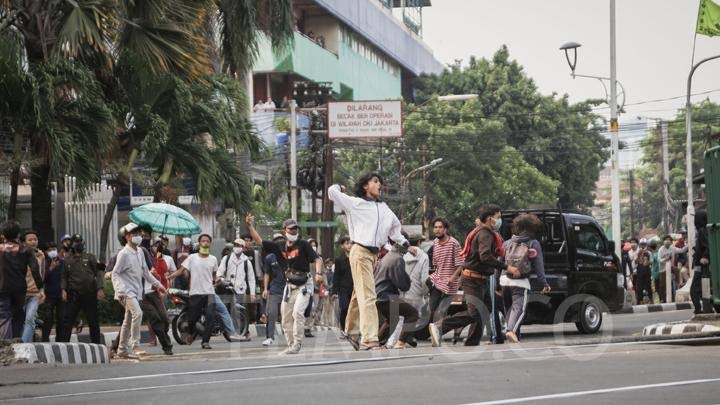 Demo siswa STM dalam aksi unjuk rasa buruh tolak Omnibus Law UU Cipta Kerja (Dok. Istimewa)