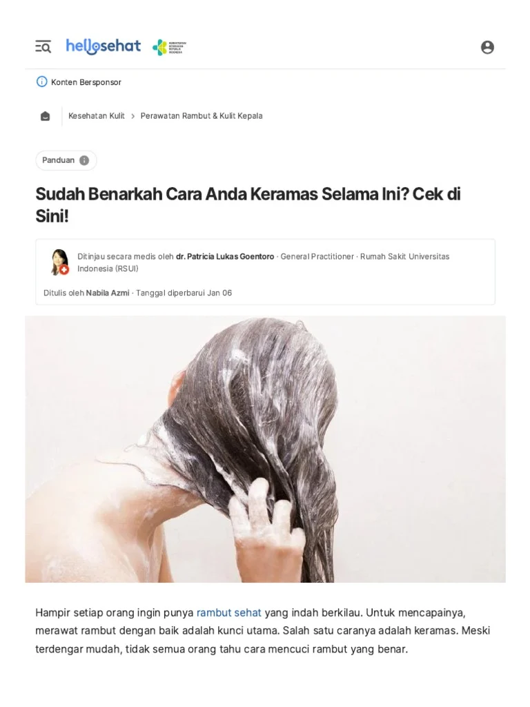 Cara Keramas yang Tepat: Panduan Lengkap untuk Rambut Sehat dan Bebas Kerusakan