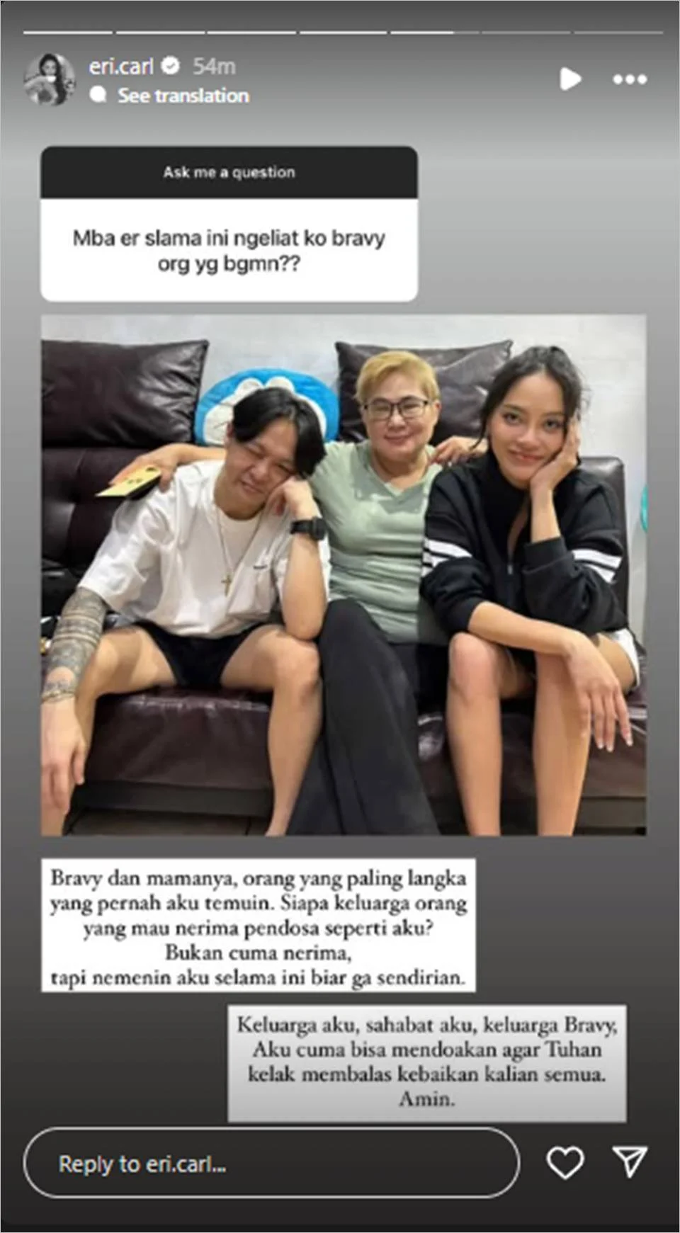 Erika Carlina Utamakan Kebahagiaan Andrew, Rumor Balikan dengan Bravy Masih Gantung