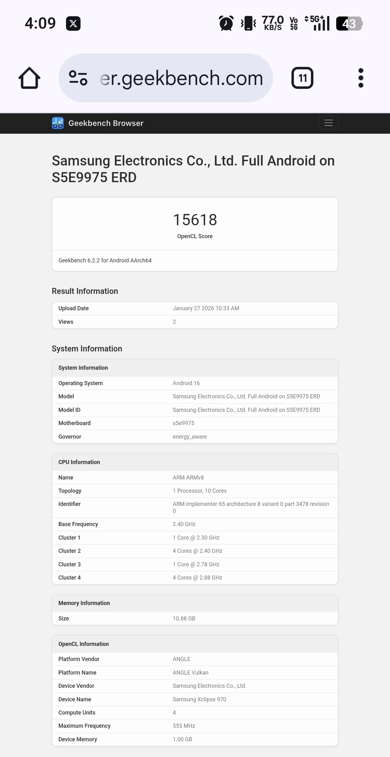 Exynos 2700 Ungkap Performa Tangguh di Geekbench, Siap Menyokong Galaxy S27