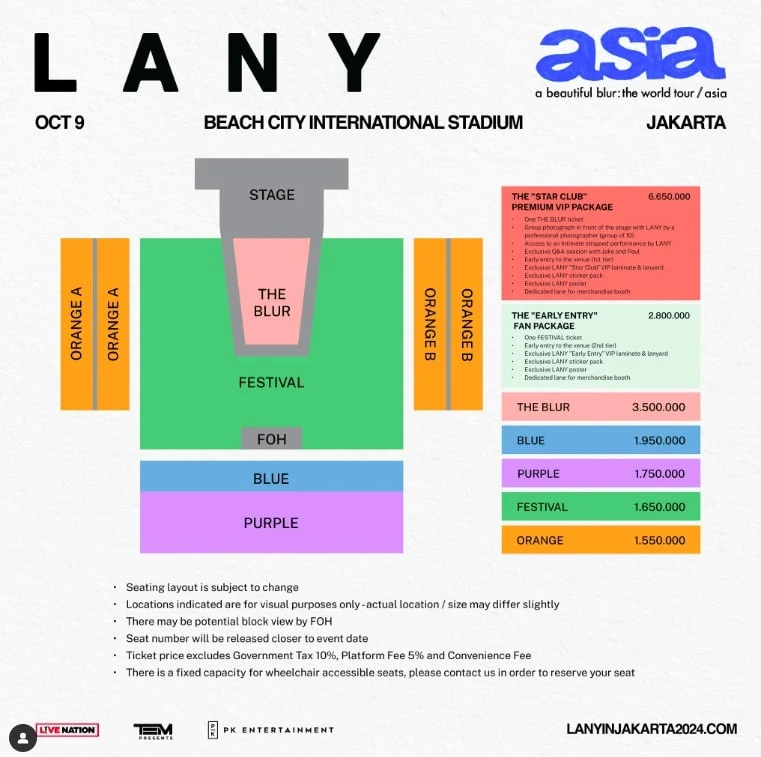 Harga Tiket Konser LANY di Jakarta 2026 Mulai Rp850 Ribu, Detail Kategori dan Fasilitas