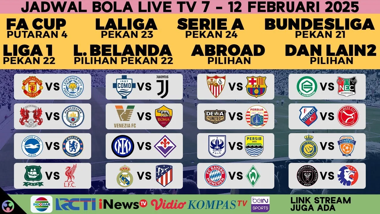 Jadwal Bola Malam 5-6 April 2026: Liga Super, FA Cup, LaLiga – Semua Pertandingan & Live Streaming