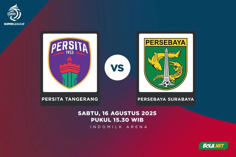 Jadwal Lengkap Persebaya Surabaya vs Persita Tangerang di Super League 2025/2026: Duel Panas Papan Tengah