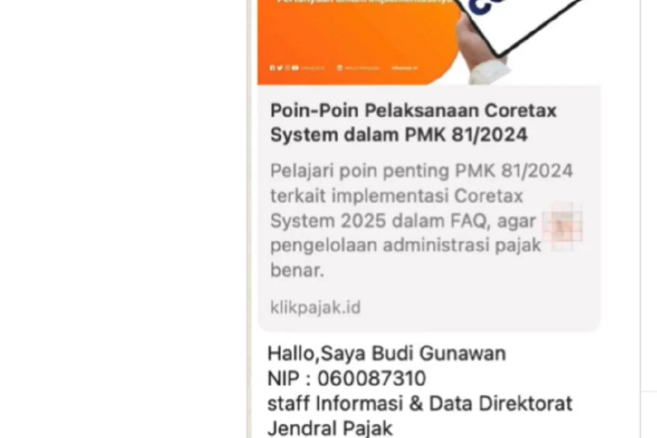 Maraknya Joki SPT lewat Coretax, Direktorat Jenderal Pajak Peringatkan Bahaya dan Risiko Penipuan