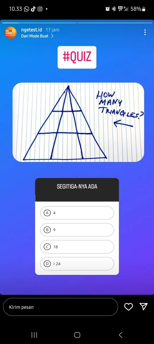 Menguji Otak: Tantangan Menghitung Segitiga pada Gambar Bertumpuk yang Membuat Pusing