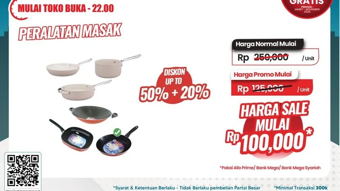 Transmart Full Day Sale: Teflon dan Panci Hanya Rp 70.000-an, Diskon Besar untuk Peralatan Dapur