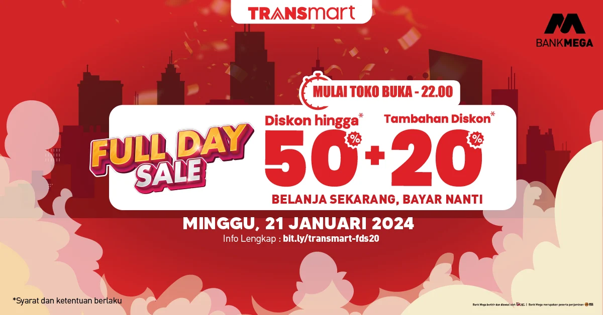 Transmart Kembali Gelar Full Day Sale: Diskon Hingga 50% dan Tambahan 20% untuk Belanja Besok