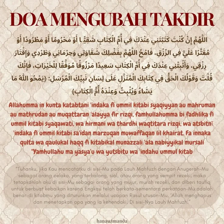 Mengubah Takdir dengan 5 Doa dan Amalan yang Kuat