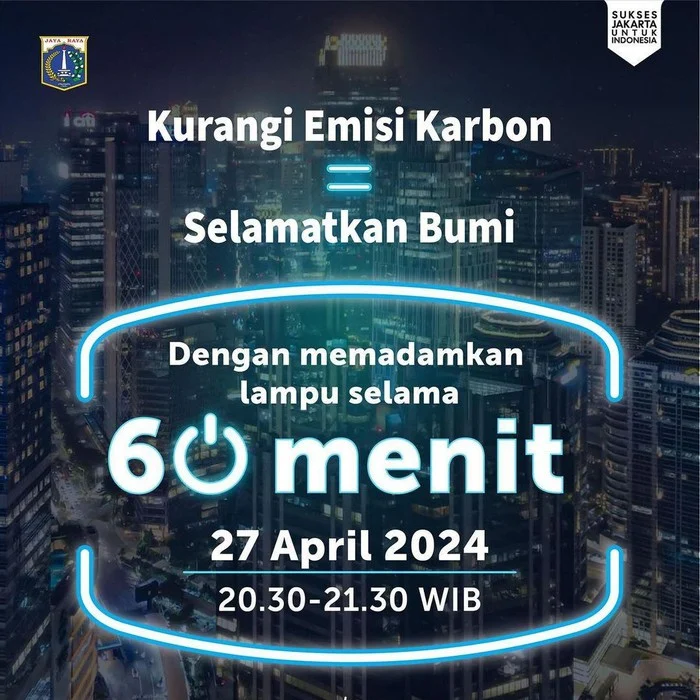 Aksi Hemat Energi di Jakarta: Pemadaman Lampu 60 Menit Menghemat Rp108 Juta dan Mengurangi Emisi Karbon 60 Ton