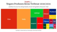 Indonesia Masuk 4 Besar Negara Penghasil Beras Terbanyak di Dunia