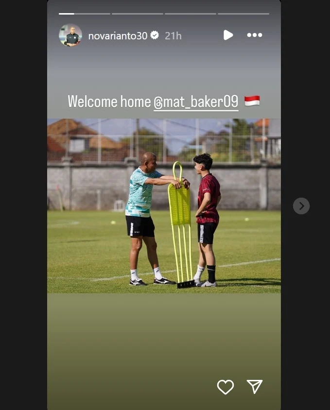 Matthew Baker Dapat Pujian Spesial dari Coach Nova Arianto