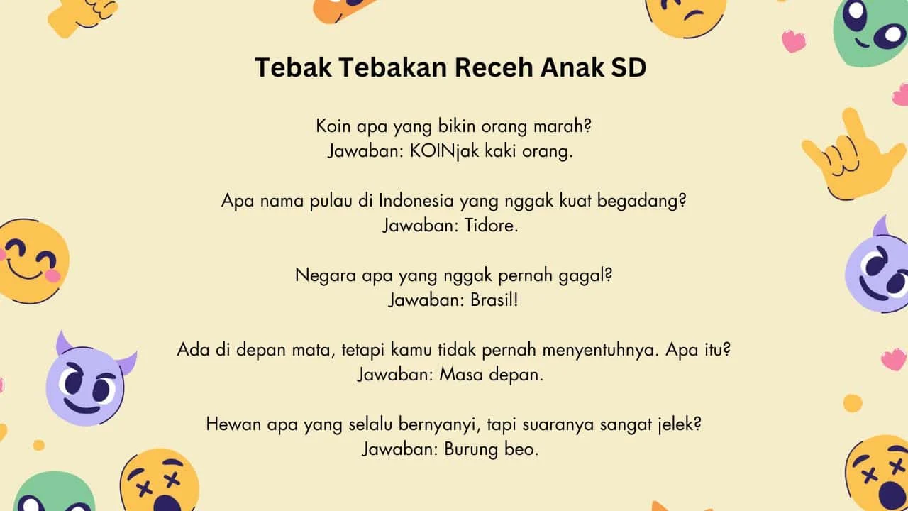 150 Tebak-Tebakan Susah yang Bikin Emosi dan Ngakak Lengkap dengan Jawabannya