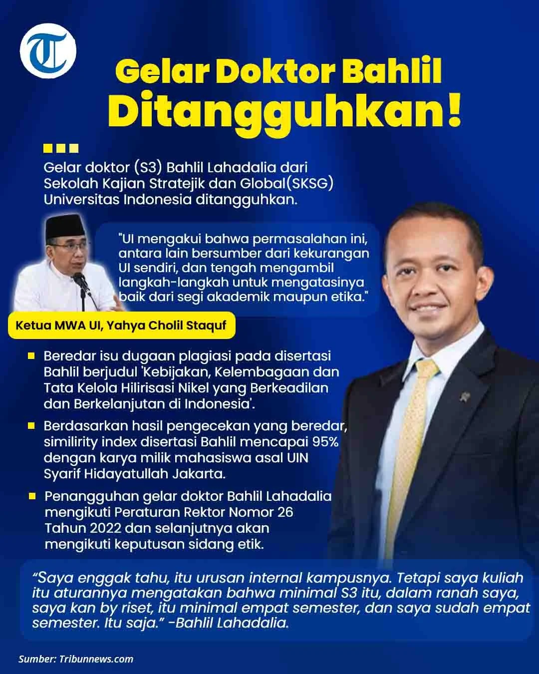 Gelar Doktor Bahlil Lahadalia Masih Dalam Pertimbangan