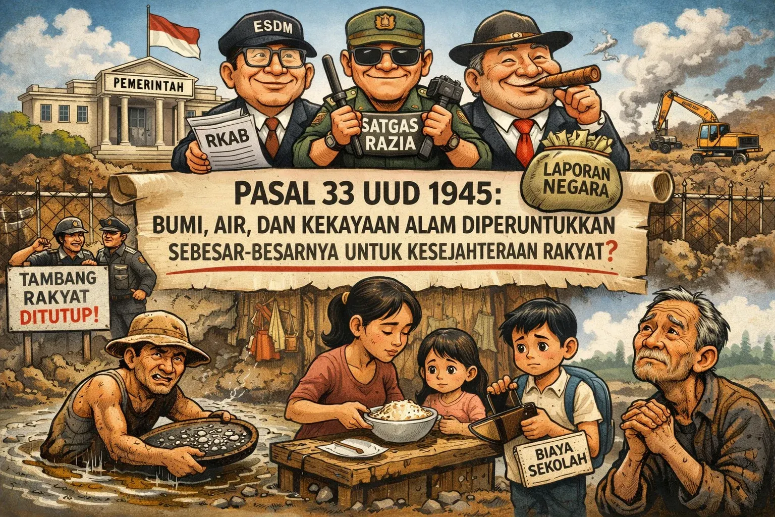 Kekosongan Aturan Turunan Pasal 33 UUD 1945: Sebab Mengapa Segelintir Orang Kuasai Ribuan Hektare Tambang