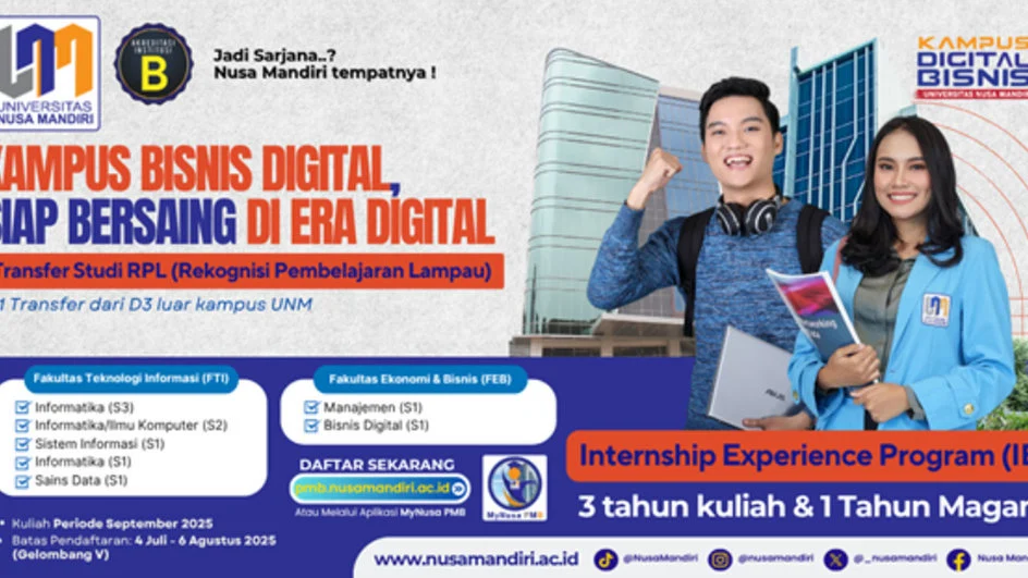 Universitas Nusa Mandiri Buka Pendaftaran Mahasiswa Baru Gelombang 5