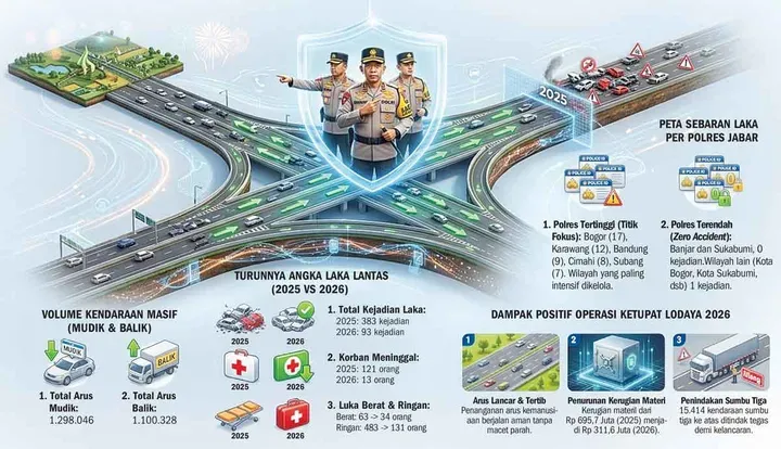 Angka Kecelakaan Lalu Lintas Turun Drastis di Jawa