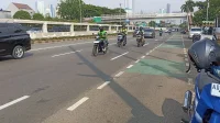 Lalu Lintas di Jalan Gatot Subroto dan Gerbang Pemuda Ramai Lancar Jelang Pidato Prabowo