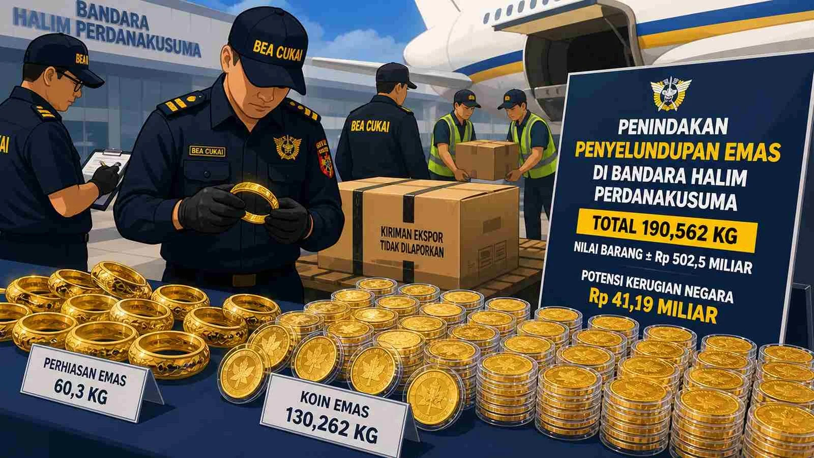 Pemblokiran Penyelundupan Emas: Bea Cukai Berhasil Gagalkan Dua Kasus dalam 24 Jam